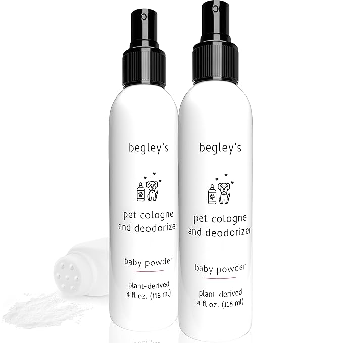 Begley’s Natural Pet Cologne and Deodorizer - Premium Essential Oil Scented Dog Body Spray and Cat Perfume, Dog Grooming Spray and Pet Odor Eliminator, Cat Cologne Mist, Dog Cologne Spray Long Lasting