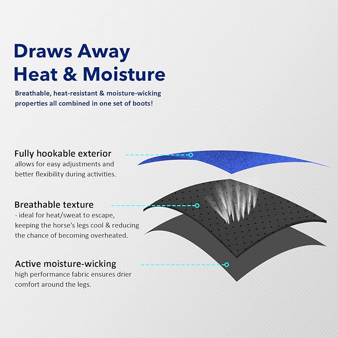 Harrison Howard Horse Sport Medicine Front Shock-Absorbing Boots All-Round Lower Limb Protection & Support Sport Boots Athletic Boots Perfect for Endurance Training and Performance Aquamarine M