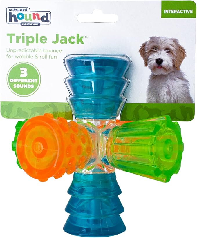 Outward Hound Triple Jack Interactive Multi-Squeak Dog Toy