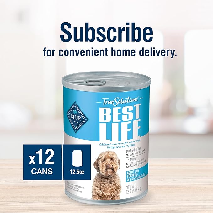 Blue Buffalo True Solutions Best Life Wet Dog Food for Medium-Size Adult Dogs, Supports Immune Function & Digestive Health, Made with Natural Ingredients, Chicken, 12.5-oz. Cans (12 Count)