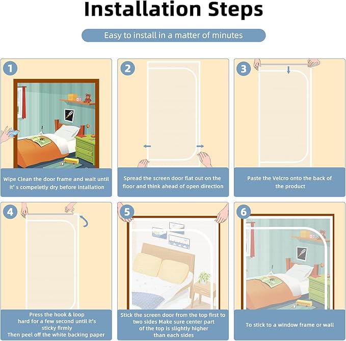 Upgraded Pet Screen Door,Fits Door Size 30''x 80'',Thickened Cat Resistant Mesh Screen Door for Living Room,Kitchen,Bedroom,Cat Proof Screen with Zipper Closure.