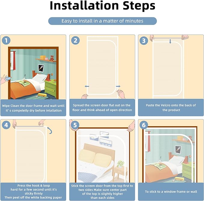 Upgraded Pet Screen Door Fits Doors Up to 28"x78",Heavy Duty Cat Proof Mesh Screen Door with Zipper Closure,Prevent Cats Running Out from Home,Bedroom,Living Room,Kitchen,(White)