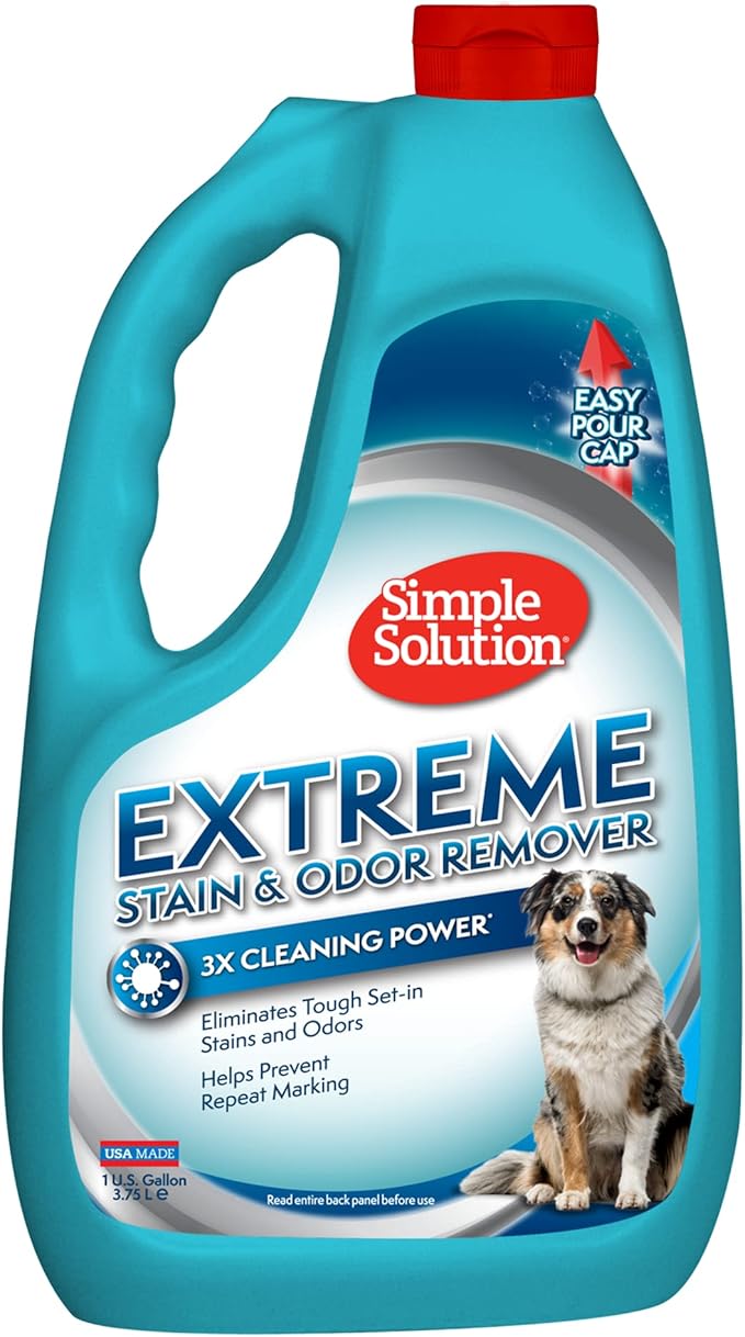 Simple Solution Extreme Pet Stain and Odor Remover | Enzymatic Cleaner & Hard Floor Pet Stain and Odor Remover | Dual Action Cleaner