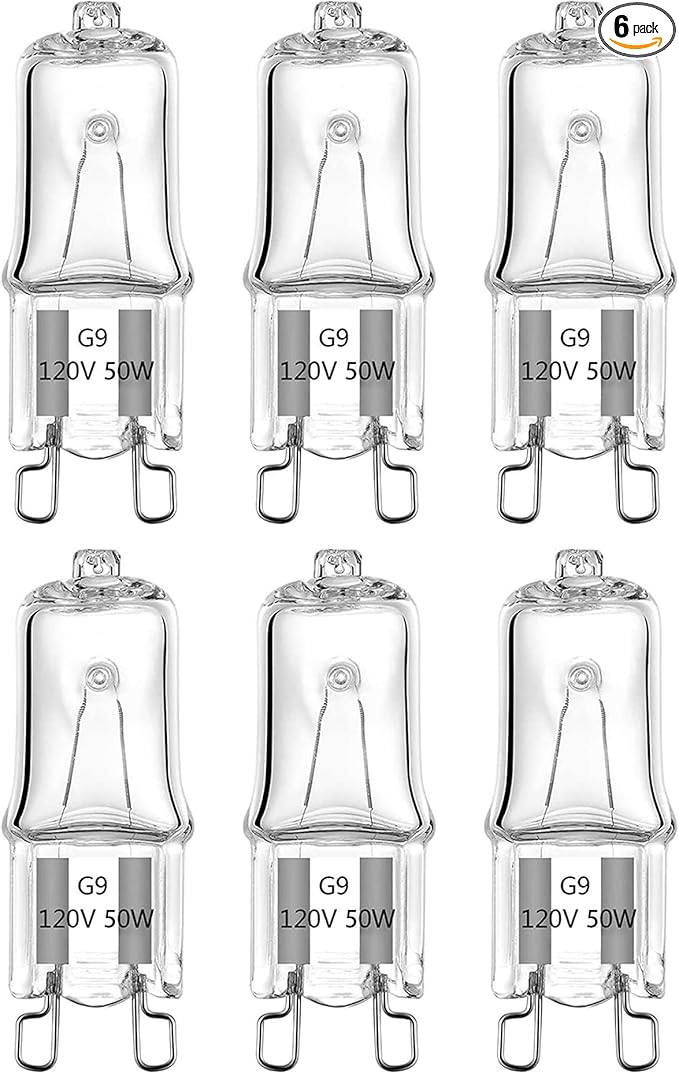 6 Pack UVA UVB Reptile Light Halogen Bulbs Beads Heat Lamp (50 Watt) Clear