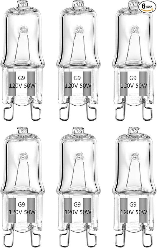 6 Pack UVA UVB Reptile Light Halogen Bulbs Beads Heat Lamp (50 Watt) Clear