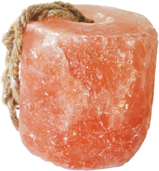 kathson Himalayan Salt Lick Salt Block on Rope for Horse Animals Mineral Salt Licks Natural Pink Licking Salt for Horses Deer Cattle Sheep and Other Livestock (1 Pcs,2.4-3.3 lbs)