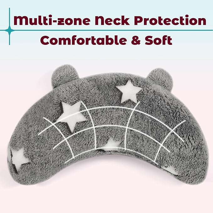 Dog Calming Pillow, Glow in The Dark Soft Dog Neck Pillow, U-Shaped Pillow for Dogs & Cats, Machine Washable Pet Calming Toy, Joint Relief Sleeping Improve for Pets (Gray, M)