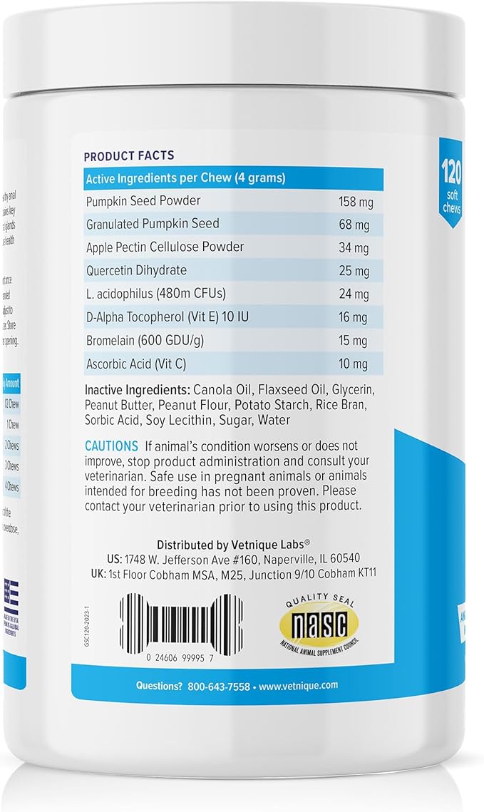 Glandex Anal Gland Soft Chew Treats with Pumpkin for Dogs Digestive Enzymes, Probiotics Fiber Supplement for Dogs Boot The Scoot (Peanut Butter Chews, 120ct)