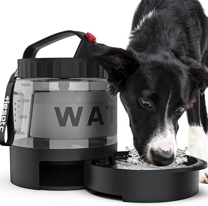 Dog Water Bowl Dispenser,Dog Water Bowl Travel for Hiking Dog Park Camping,56OZ Dog Water Dispenser with Pull-Out Travel Water Bowl for Dogs Travel Water Bowl Dispenser Pet Dog Water Bottle,BPA Free