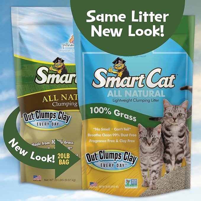 All Natural Clumping Cat Litter, 10 Pound (160oz 1 Pack) - Alternative to Clay and Pellet Litter - Chemical and 99% Dust Free - Unscented and Lightweight