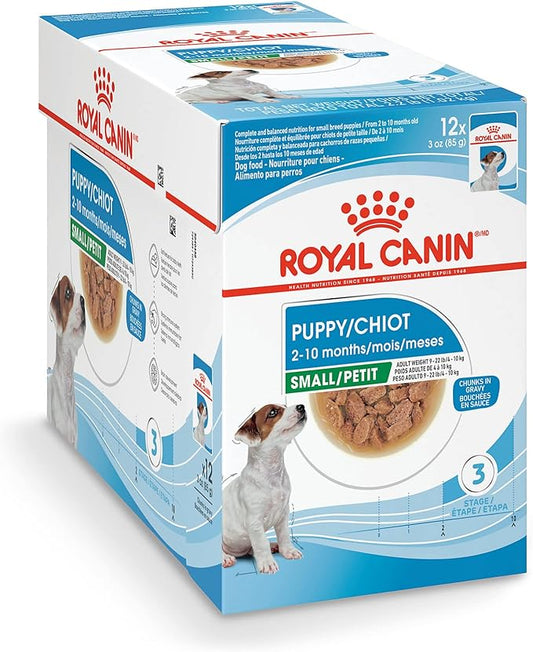 Royal Canin Size Health Nutrition Small Puppy Chunks in Gravy Wet Dog Food, 3 oz pouch (12-count)