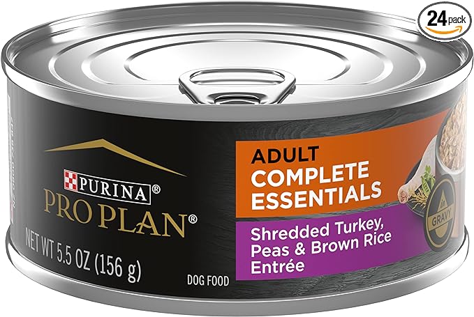 Purina Pro Plan High Protein Dog Food Gravy, Shredded Turkey, Peas and Brown Rice Entree - 5.5 oz. Can