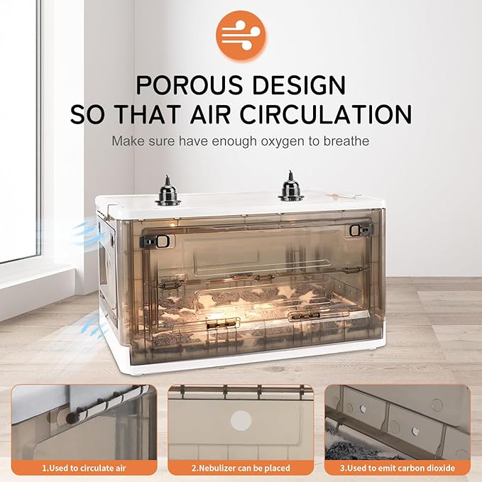 Puppy Incubator - Puppy Incubator with Heating,Incubator for Newborn Puppies and Kittens,Kitten Incubator,Incubator for Puppies with Puppy Bed Mat 85L