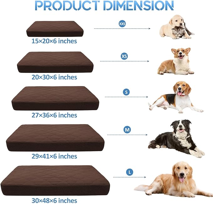 CHHKON Dog Bed Covers Replacement Washable Waterproof Pet Puppy Bed Cover for Dog, Cover Only (Brown,41x29x6 inch)