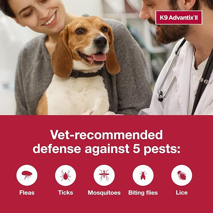 K9 Advantix II Medium Dog Vet-Recommended Flea, Tick & Mosquito Treatment & Prevention | Dogs 11-20 lbs. | 8-Mo Supply