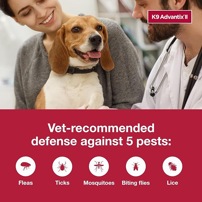 K9 Advantix II Medium Dog Vet-Recommended Flea, Tick & Mosquito Treatment & Prevention | Dogs 11-20 lbs. | 12-Mo Supply