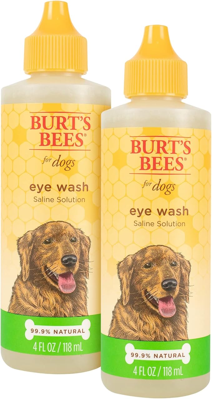 Burt's Bees for Dogs Naturally Derived Eye Wash with Saline Solution - Eye Wash Drops for All Dogs and Puppies - Effective Eye Cleaner and Eye Wash for Dogs - 4 Oz - 2 Pack