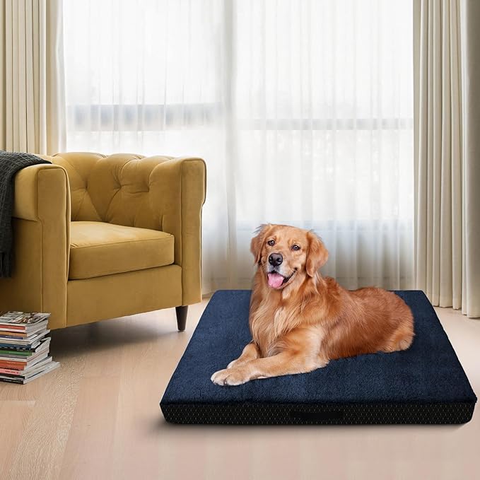 Dog Bed Covers Replacement Washable, 30Lx20Wx4H Inch Waterproof Dog Bed Covers Soft Plush Replacement with Zipper, Removable Cover & Anti-Slip Bottom for for Dog/Cat, Cover Only