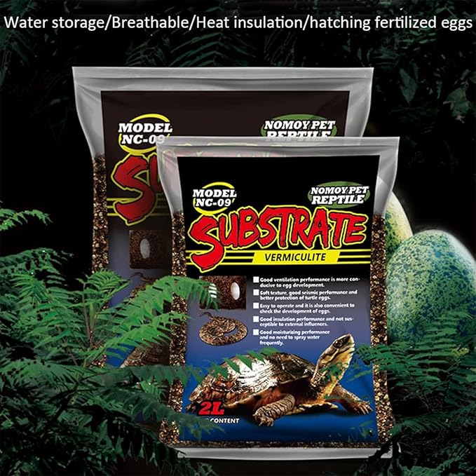 Hamiledyi Reptile Substrate Vermiculite Bedding Snakes Hibernant moisturizing Soil Terrarium Bedding for Pythons Tortoise Lizard Hatching Eggs(6.3Quart)