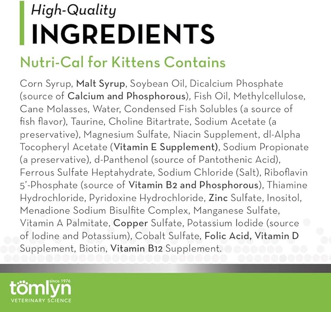 Tomlyn High Calorie Nutritional Gel for Kittens (Nutri-Cal) 4.25 oz