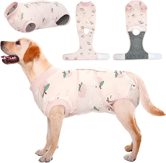 Kuoser Recovery Suit for Dogs Cats After Surgery, Professional Pet Recovery Shirt Dog Abdominal Wounds Bandages, Substitute E-Collar & Cone,Prevent Licking Dog Onesies Pet Surgery Recovery Suit