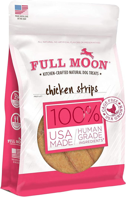 Full Moon Chicken Strips Healthy All Natural Dog Treats Human Grade Made in USA Grain Free, 1.5 Pound (Pack of 1)