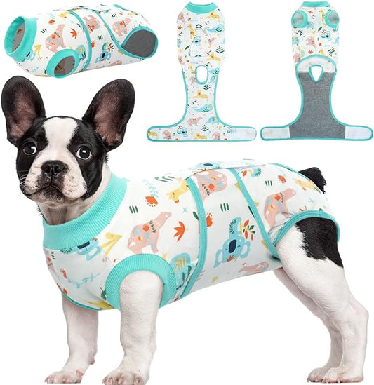 Kuoser Recovery Suit for Dogs Cats After Surgery, Professional Pet Recovery Shirt Dog Abdominal Wounds Bandages, Substitute E-Collar & Cone,Prevent Licking Dog Onesies Pet Surgery Recovery Suit