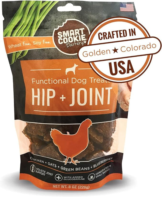 All Natural Dog Treats - Healthy Hip and Joint Chicken Dog Biscuits with Glucosamine - Ideal for Senior Dogs and Sensitive Stomachs - Dehydrated, Crunchy, Human-Grade, Made in USA - 8oz