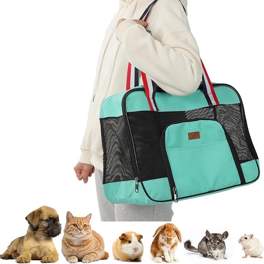 Green Small Dog Puppy Bag Cat Carrier Kitty Purse Pet's Totes Small Animals Bunny Rabbit Handbag Traveling Outdoor Go to The Vet Carry