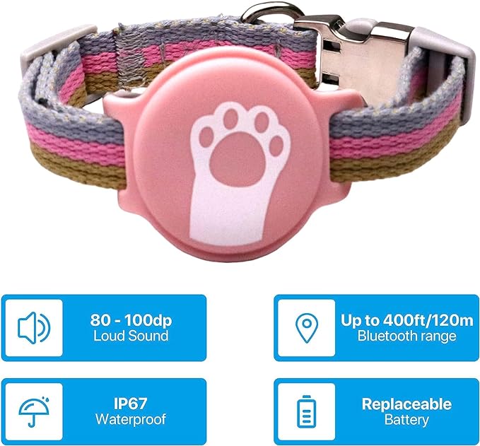 Cat Locator Pet GPS Tracker Collar - Fi Finder & Activity Monitor with Perimeter Control Adjustable Collar, IP68 Waterproof Tracking Device,Real-Time Tracking, No Monthly Fees (Only iOS)