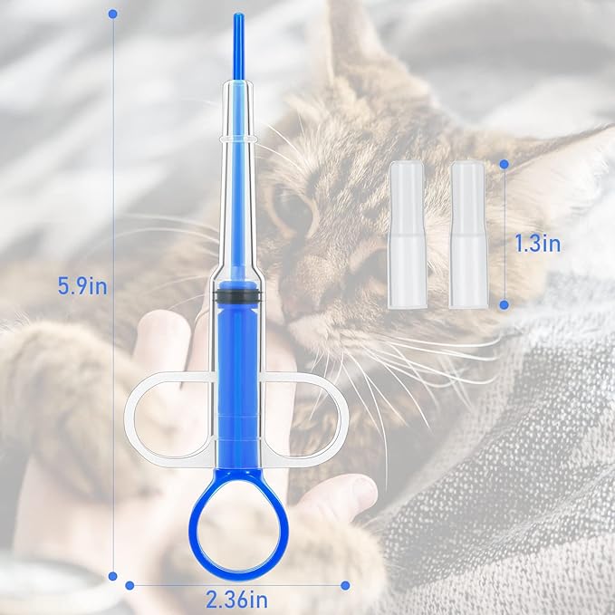 Nuanchu 4 Pieces Pet Pill Plunger Popper for Small Cats Dogs Pill Gun Dispenser Shooter Pet Piller Soft Tip Tablet Syringe Pusher Animal Medicine Feeder for Feeding Accessories (Blue)