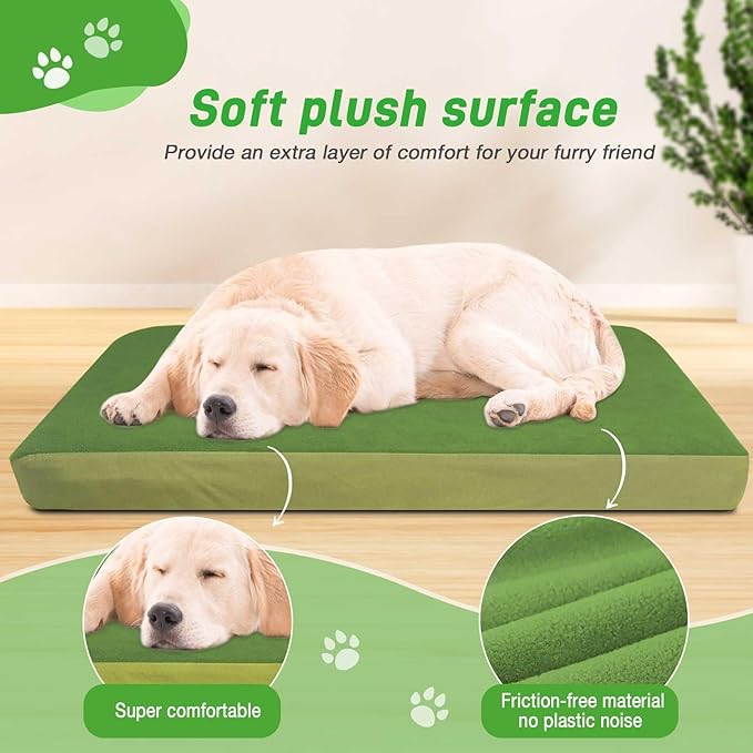 Dog Bed Covers Replacement Washable 100% Waterproof Soft Dog Bed Sheet Green 2 Pack 20" x 30" XS
