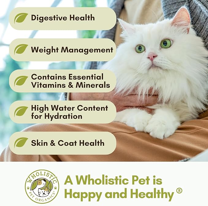 Wholistic Pet Organics Feline Complete: Cat Multivitamins Powder - Immune Support Supplements for Cats - Antioxidants - Organic Pumpkin Flavor - 4 oz