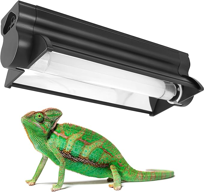 4W Reptile T5 HO UVB Light Hood, Reptile Lamp Hood with UVB 5.0 Lamp Tube, Suitable for Rainforest Reptiles(4W-7 Inches)