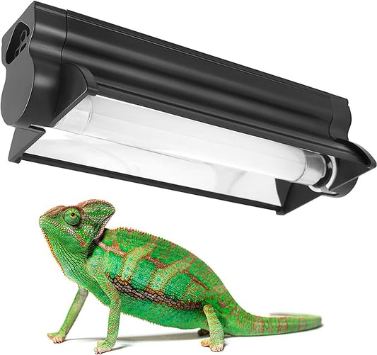 4W Reptile T5 HO UVB Light Hood, Reptile Lamp Hood with UVB 5.0 Lamp Tube, Suitable for Rainforest Reptiles(4W-7 Inches)