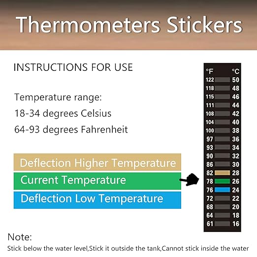 Aquarium Thermometer,Betta Fish Tank Thermometer Sticker Adhesive Thermometer Strip 3 Pieces