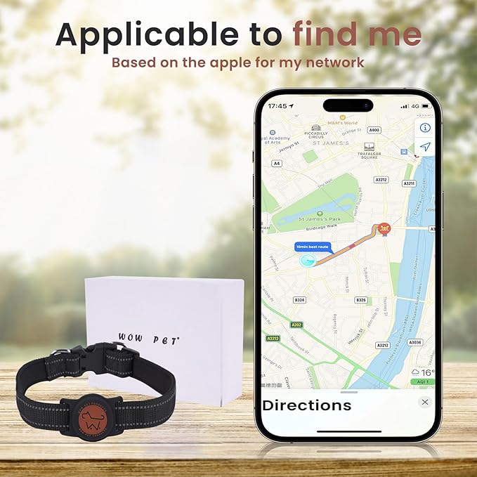Cat Locator Pet GPS Tracker Collar - Fi Finder & Activity Monitor with Perimeter Control Adjustable Collar, IP68 Waterproof Tracking Device,Real-Time Tracking, No Monthly Fees (Only iOS)