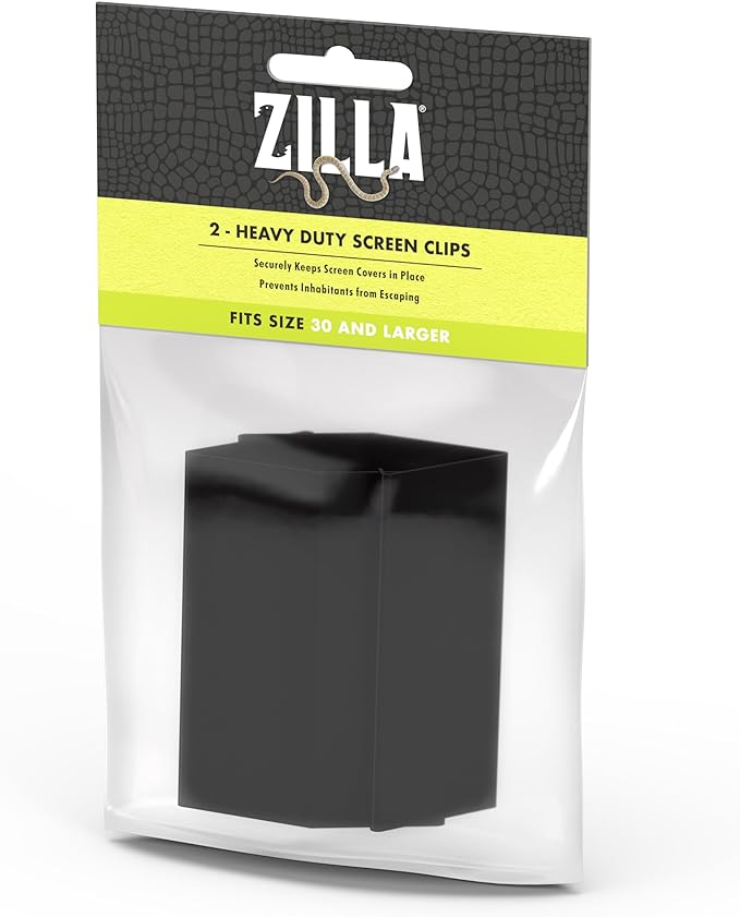 Zilla Reptile Terrarium Heavy Duty Fresh Air Screen Clips, 2 Pack, Large