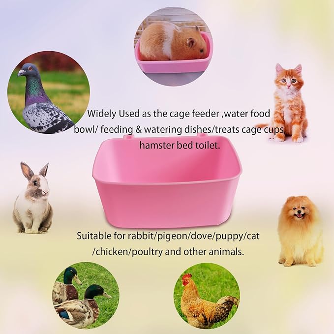 26 Pack Chicken Feeder Rabbit Waterer 21 oz Food Water Cat Cage Cups Puppy Hanging Feeding Dish Coop Bowl Watering Container Treats Drinker Pigeon Bird Bath