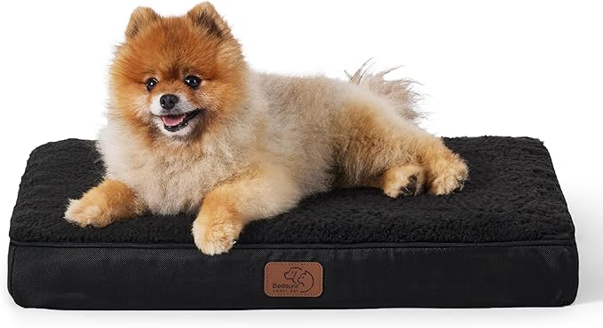 Bedsure Small Dog Bed for Small Dogs - Orthopedic Waterproof Dog Beds with Removable Washable Cover, Egg Crate Foam Pet Bed Mat, Suitable for Dogs Up to 20 lbs, Oxford Fabric Bottom