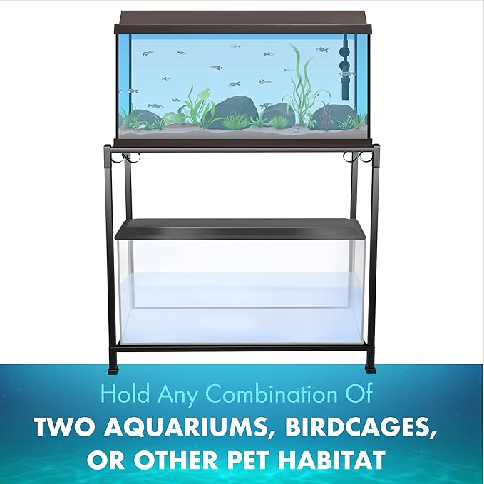 TitanEze 30 Gallon Double Aquarium Stand (2 Stands in 1), Fish Tank Stand, Bird Cage Stand, 38.5" W x 29" H x 13" D