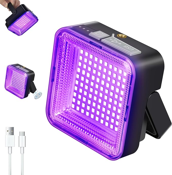 UV Flashlight Black Light 2400 mAh Rechargeable Battery,100 LED 395 nM Ultraviolet Blacklight Pet Urine Detector for Dry Dog/Cat Urine Stains Detection, Bed Bug, Scorpions Finder