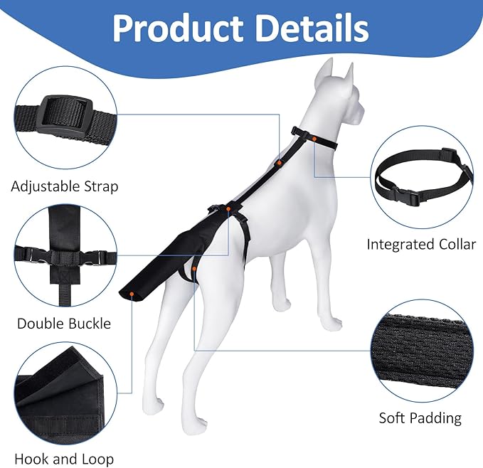 BARKLESS Dog Tail Protector, Dog Tail Guard for Medium Large Dogs, Adjustable Dog Tail Cover to Prevents Licking Wounds, Breathable Tail End Bag for Happy Tail Syndrome Recovery