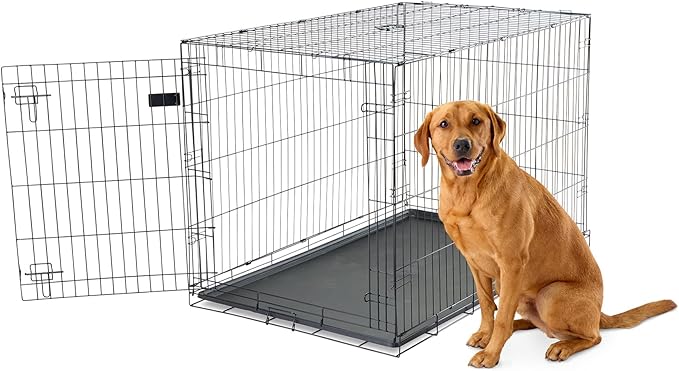 Carlson Pet Products SECURE and FOLDABLE Single Door Metal Dog Crate, Extra Large