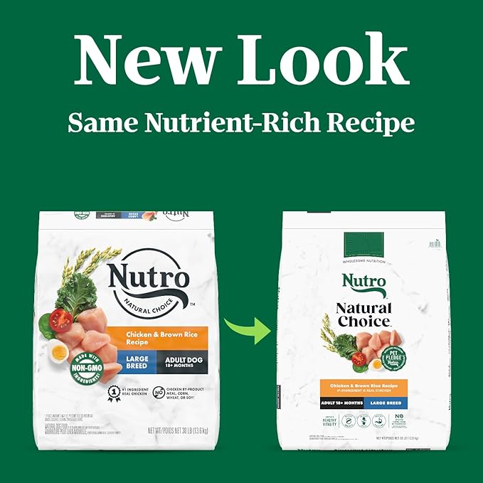 Nutro Natural Choice Adult Large Breed Dry Dog Food, Chicken and Brown Rice Recipe, 30 lbs.