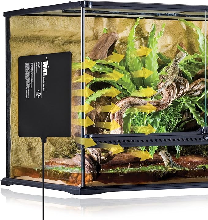 iPower Reptile Heat Pad Under Tank Terrarium Warmer Heating Mat for Turtle, Lizard, Frog, Snake, Reptile, and Other Small Animals, 8X12 Inch, 16W, 2 Pack
