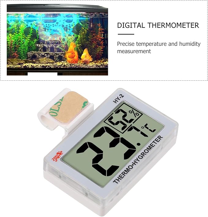 balacoo Hermit Crab Supplies Terrarium LCD Display Digital Reptile Tank Hygrometer with Hook Temperature Humidity Meter Gauge for Reptile Tanks Terrariums Vivarium Reptile Terrarium