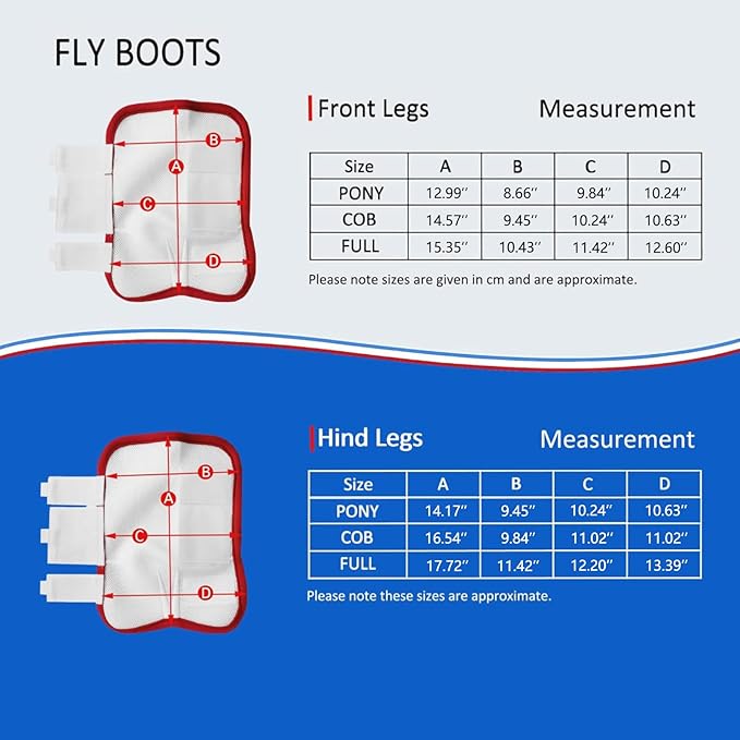 Fly Boots for Horses Set of 4, Breathable Comfy Mesh Horse Leggings Reduce Stomping, Hoof Stress, and Leg Fatigue White Cob