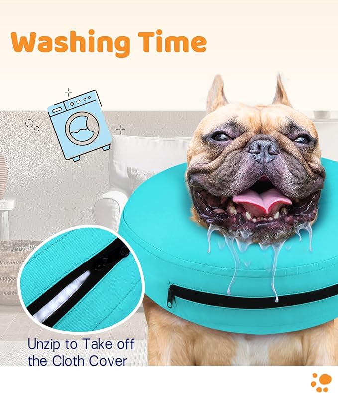 Supet Inflatable Dog Cone Collar Alternative after Surgery, Dog Neck Donut Collar Recovery E Collar to Stop Licking, Soft Dog Cone for Small Puppies Cats Medium Dogs