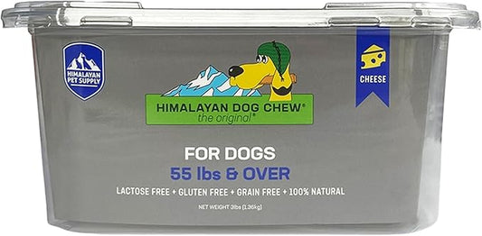 Chewmeter Yaky Himalayan Yak Cheese Dog Chews, Dog Bones for Aggressive Chewers, Healthy Dog Treats, Long Lasting Dog Chew, Natural, Rawhide Alternative, Grain Free, Dogs 55 lbs & Over, 3 lb Bulk Tub